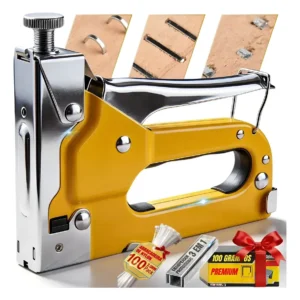 Grampeador Tapeceiro Profissional Manual Alta Pressão Aço 3 Em 1 Grampos Pressão Ferramenta Marcenaria Tapeçaria Madeira Tecido Papelão Estofados Kit Grampeador Profissional Com Abraçadeira E Grampos