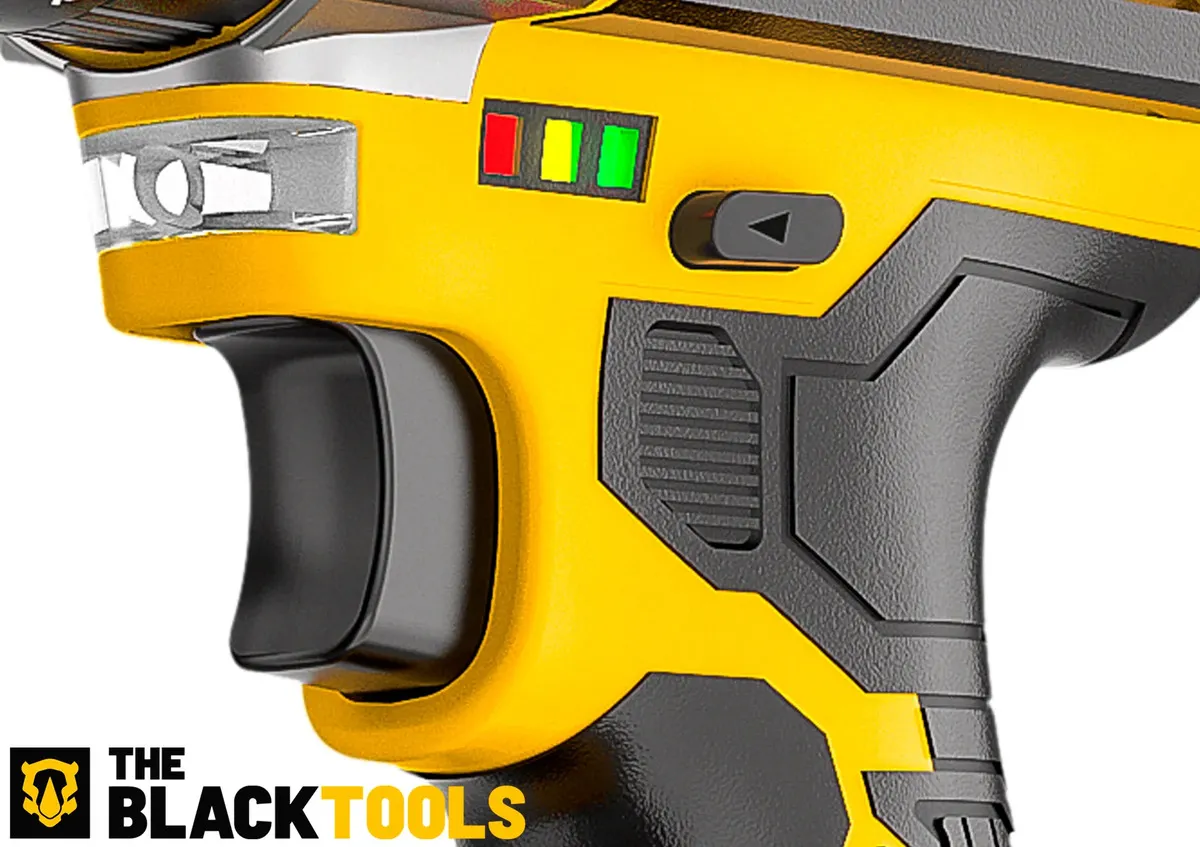 Parafusadeira Furadeira De Impacto The Black Tools Profissional TB-21PX 2 Baterias Com Maleta 60Hz Amarelo - Imagem 2