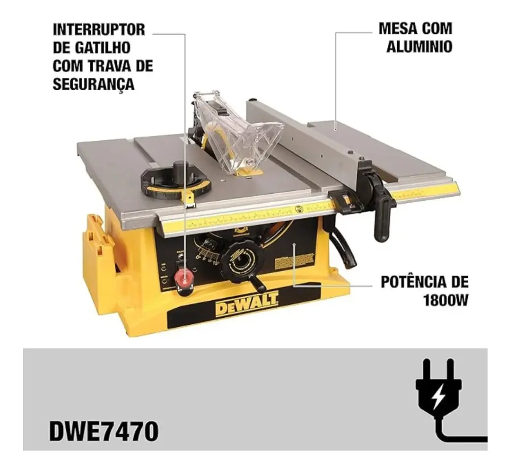 Serra De Mesa/bancada 10 Pol 1800w Dwe7470-b2 Dewalt